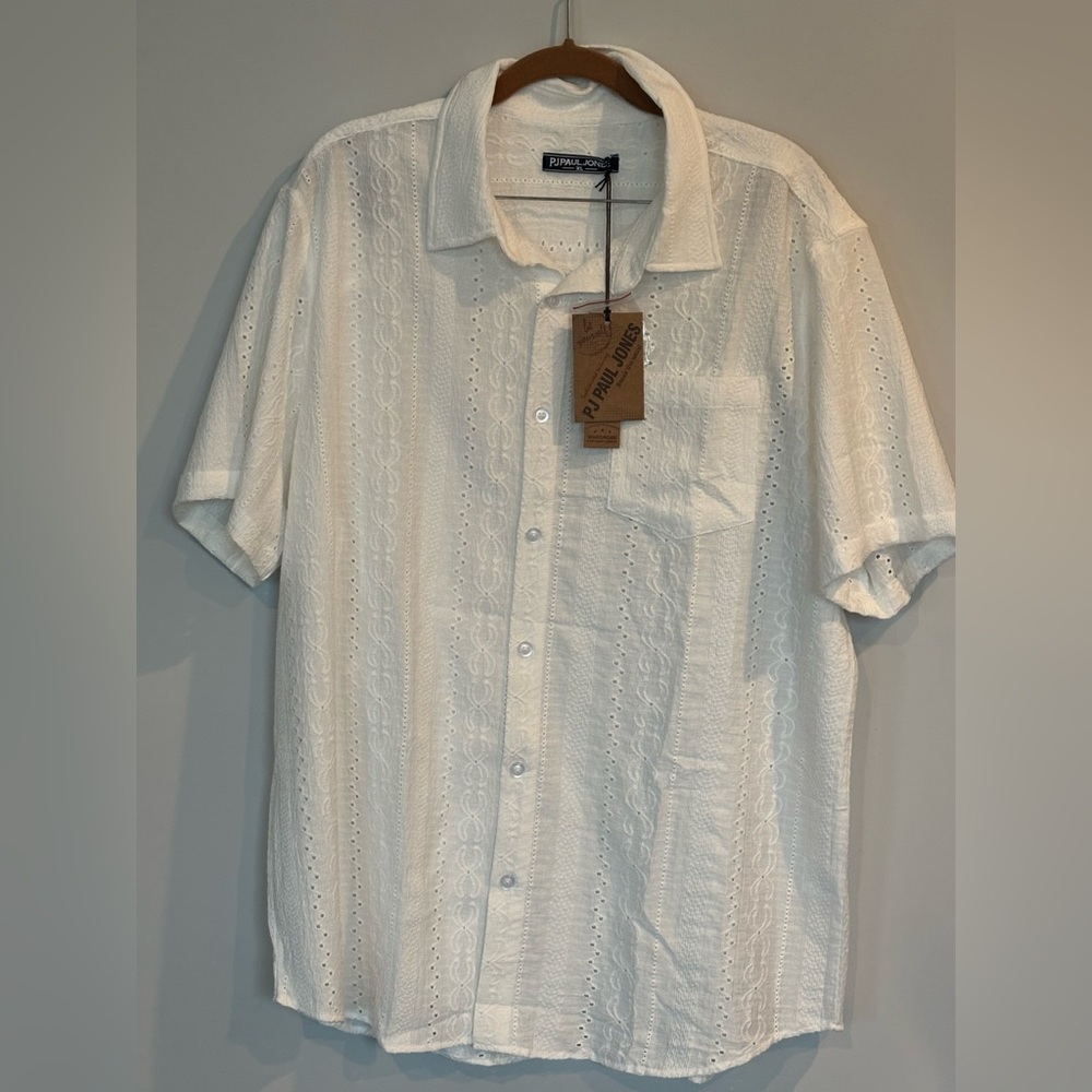 Paul Jones White Textured Men's Shirt
